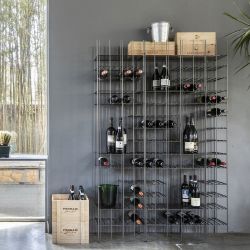 Metrica Wine - Portabottiglie da parete di Mogg, con struttura in metallo e  piani in vetro