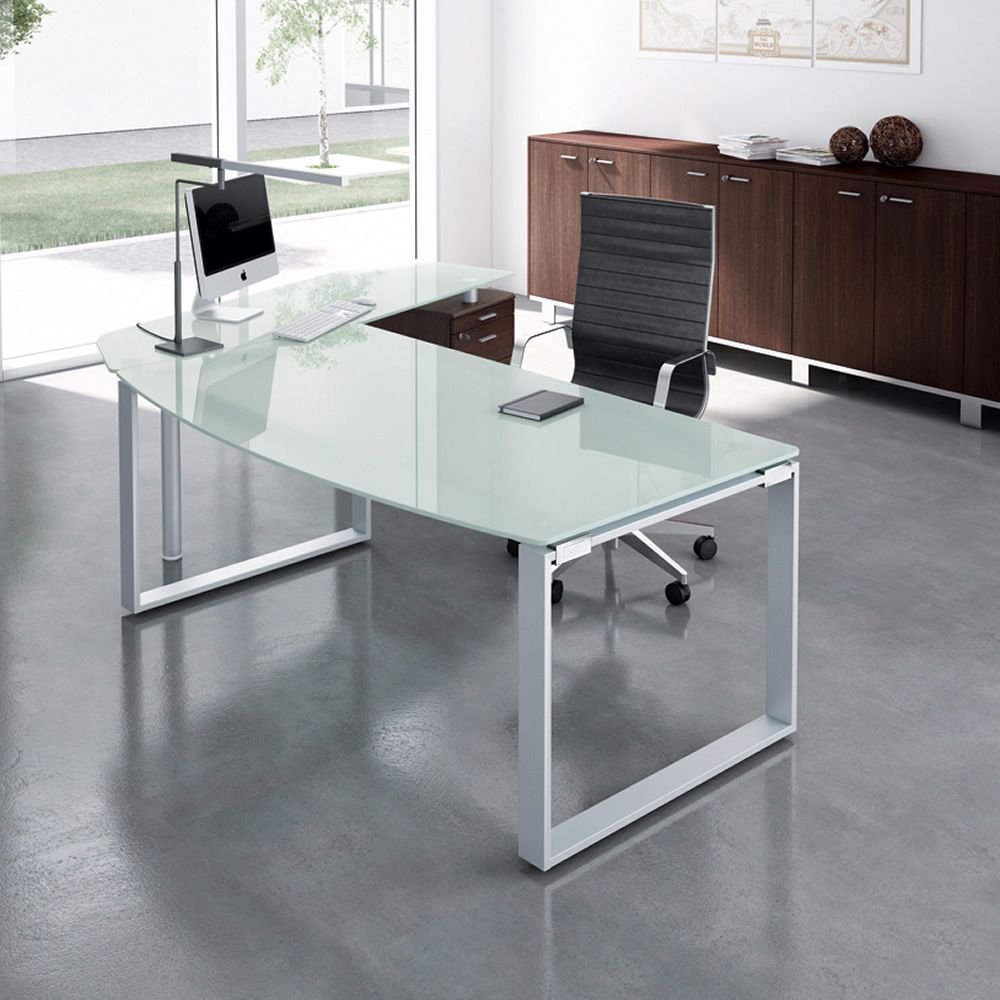 X-Time Work 04: Escritorio para oficina con península y cajonera, en