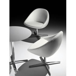 Club - Design-Drehsessel von Tonon, aus Leder oder Stoff in