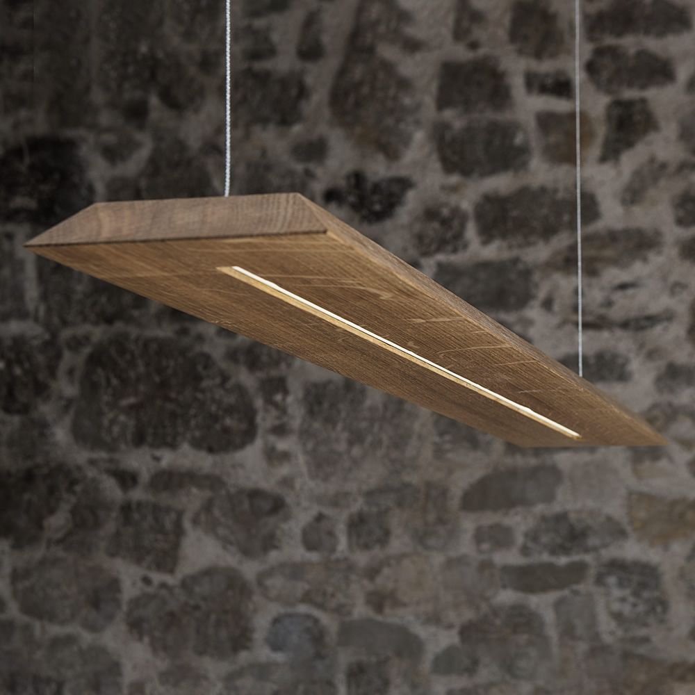 Blade - Lampada a sospensione in legno massello di rovere ...