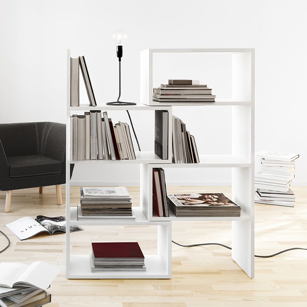 Extend Extendable bookcase made of white lacquered MDF Sediarreda
